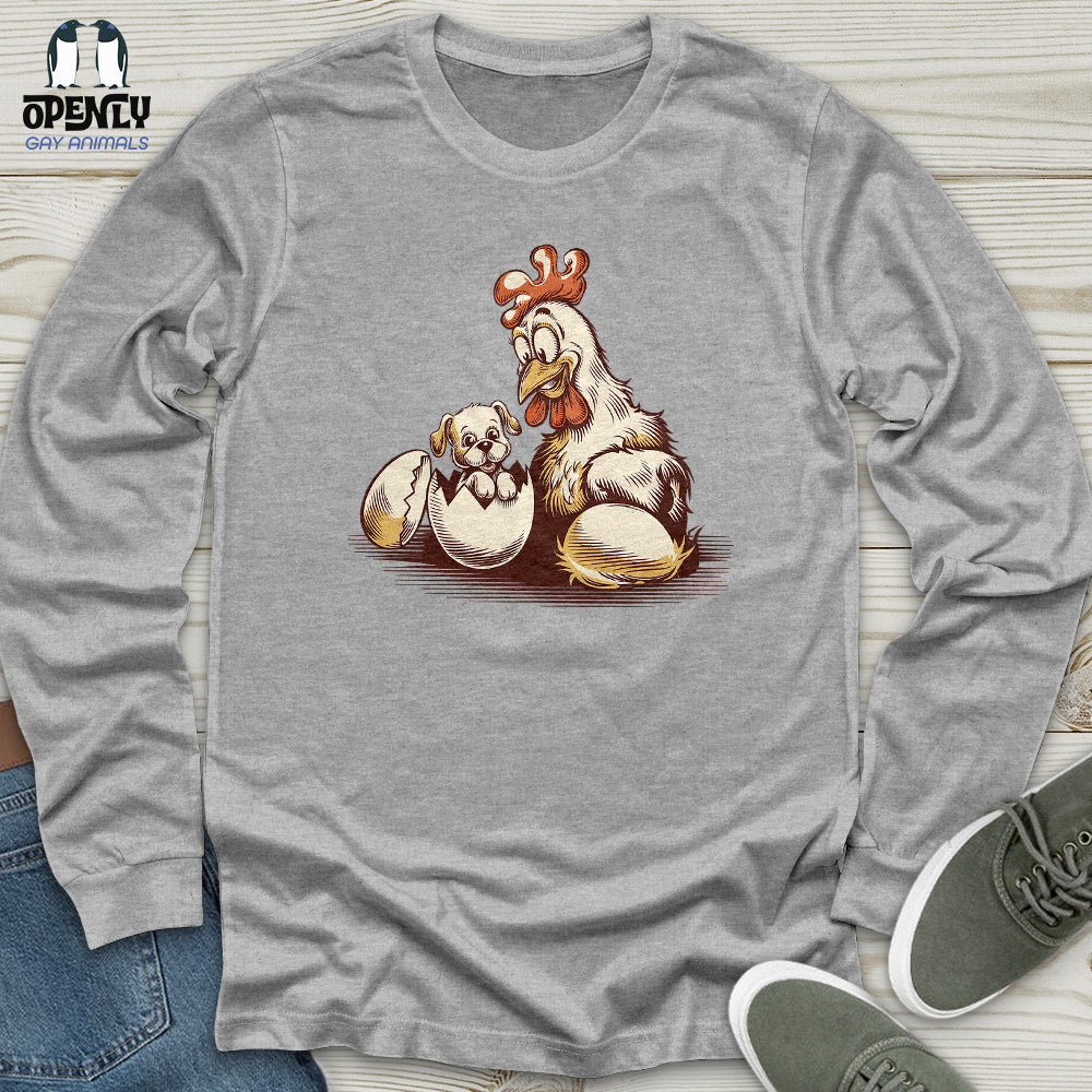 Surprised Chicken Unisex Long Sleeve Tee