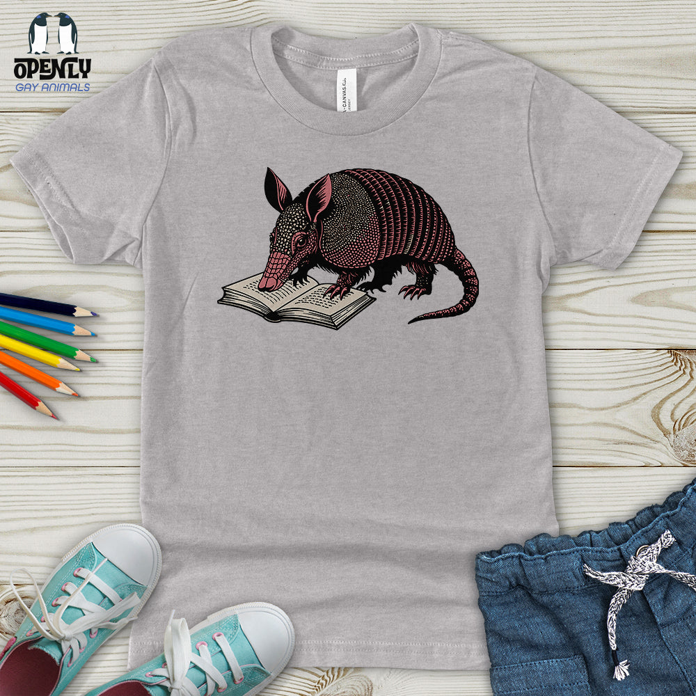 Armadillo Reading Book Youth T-Shirt
