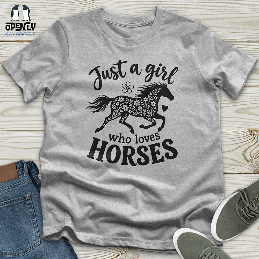 Floral Horse Silhouette Unisex T-Shirt
