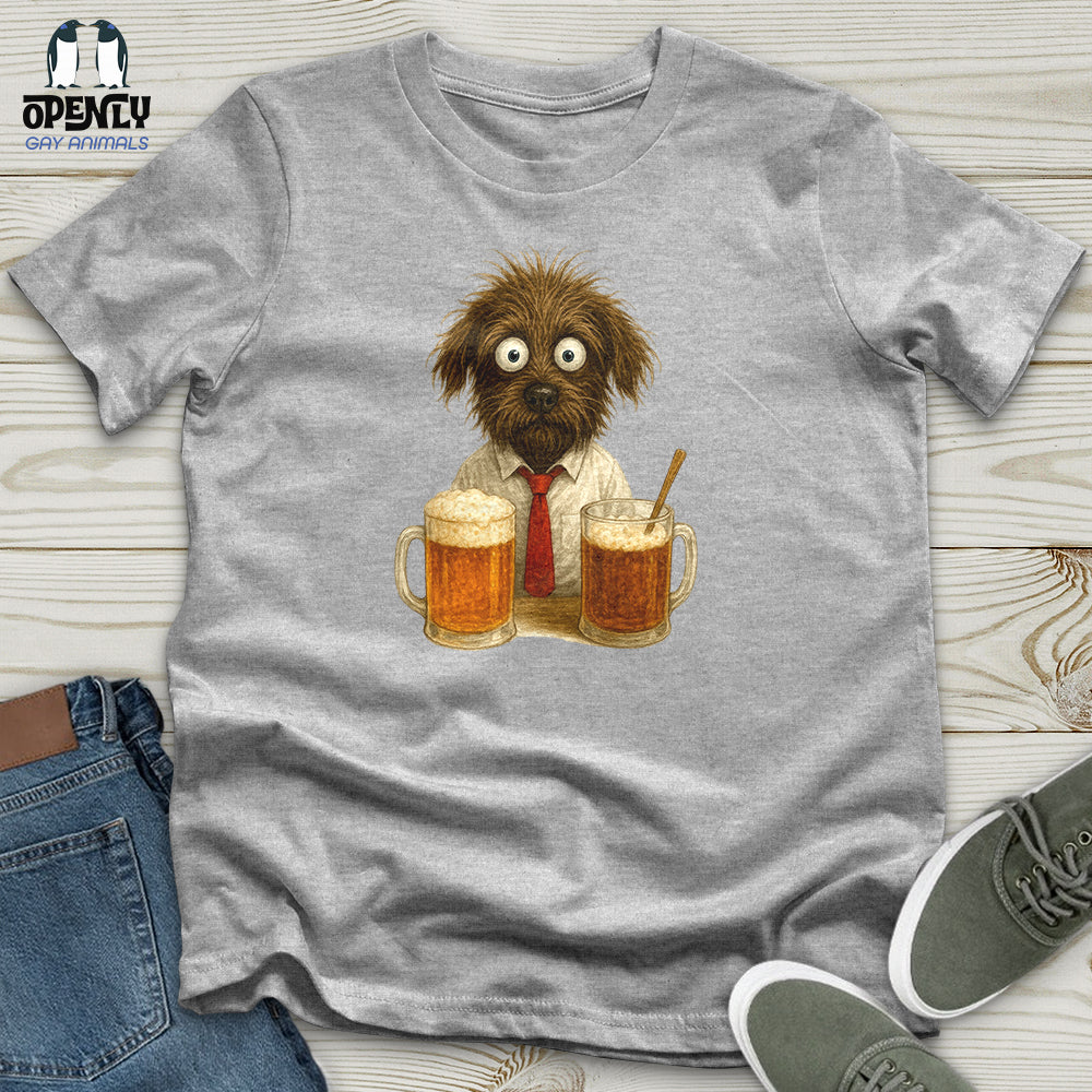 Comics Dog Drinking Beer Unisex T-Shirt