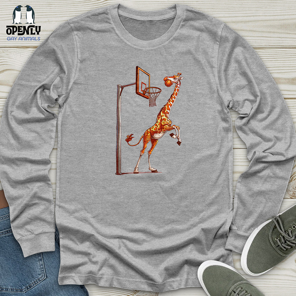 Giraffe Hoops Slam Unisex Long Sleeve Tee