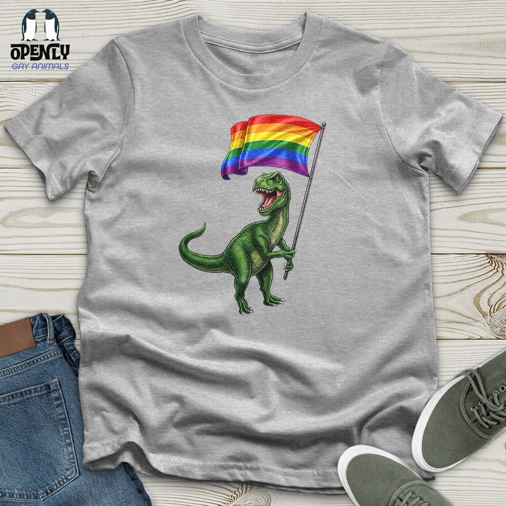 Dinosaur With Flag Unisex T-Shirt