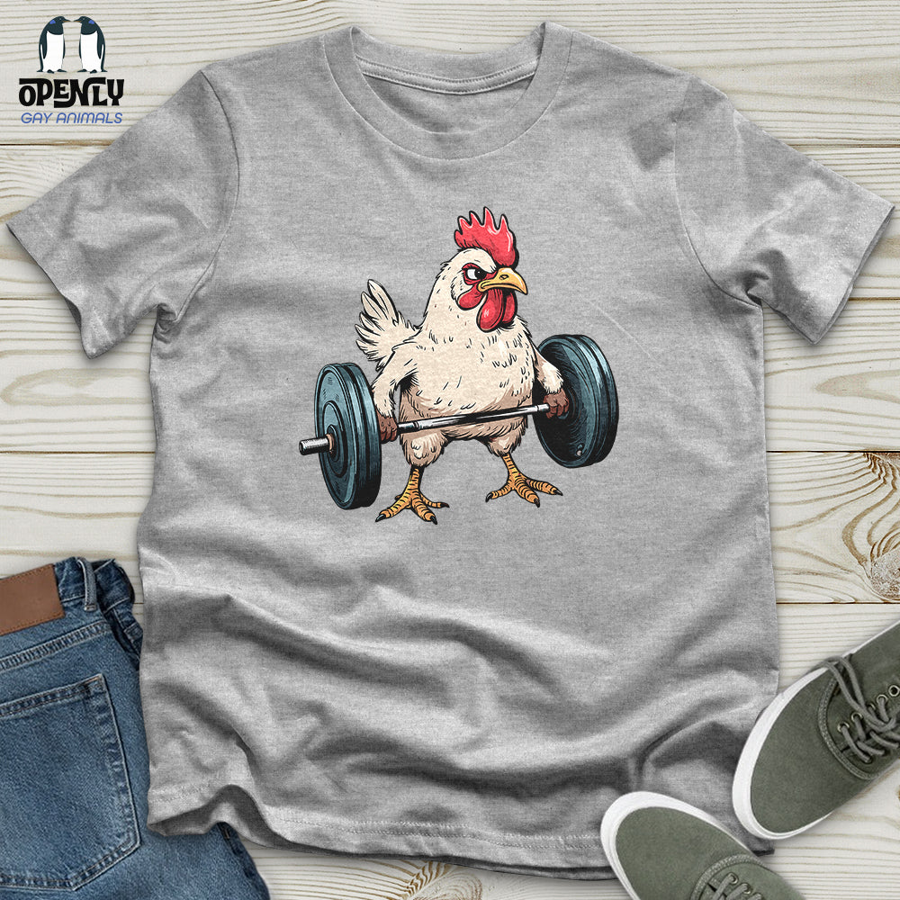 Dumbbelling Chickens Unisex t-shirt