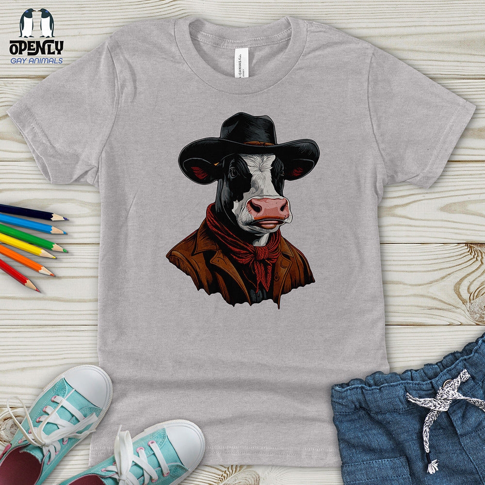 Cow With Brimmed Hat Youth T-Shirt