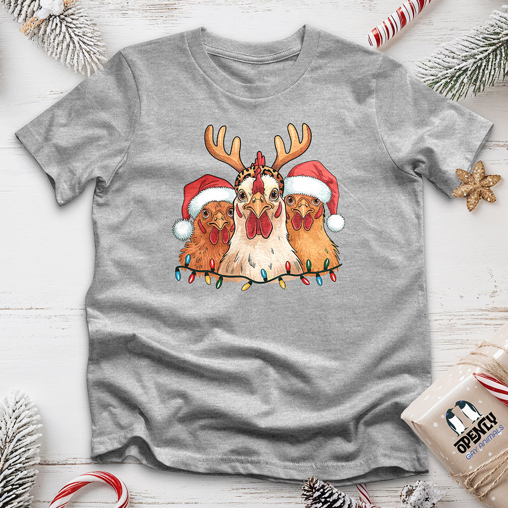 Christmas Chickens Unisex t-shirt