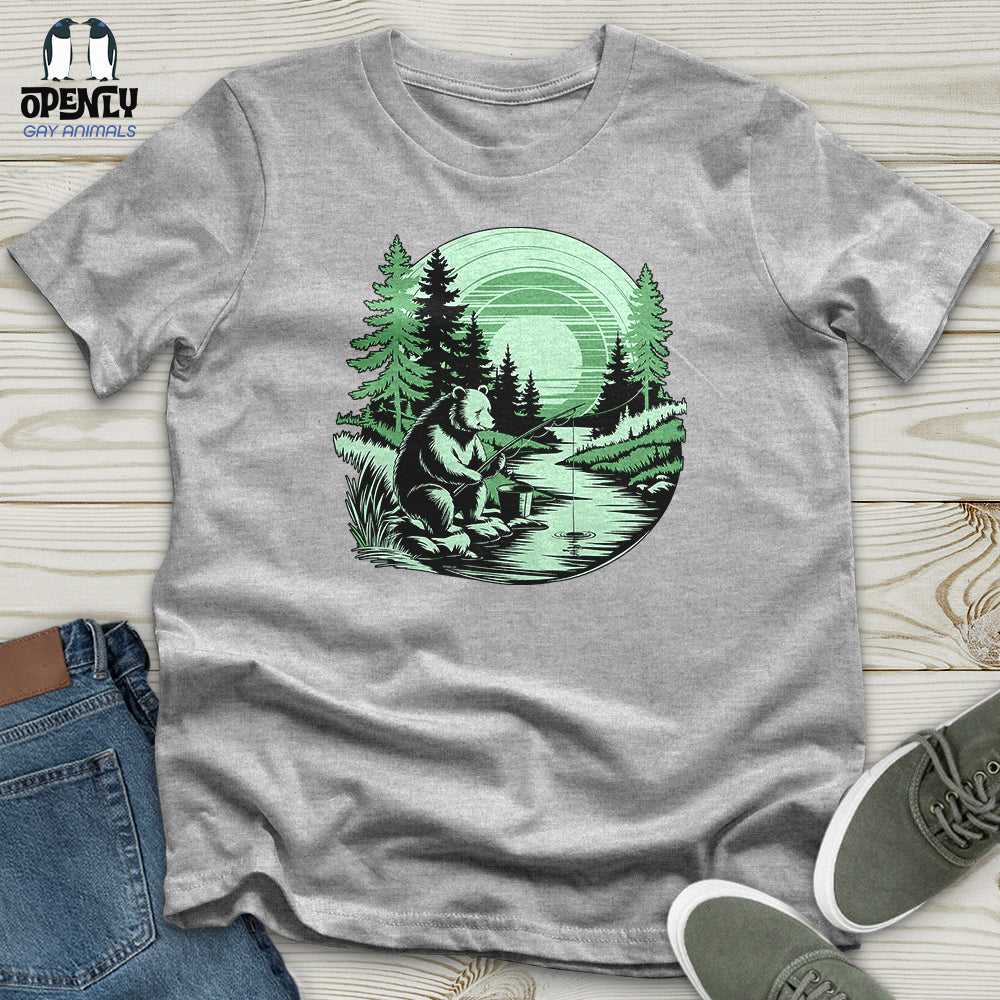 Bear Fishing Unisex t-shirt