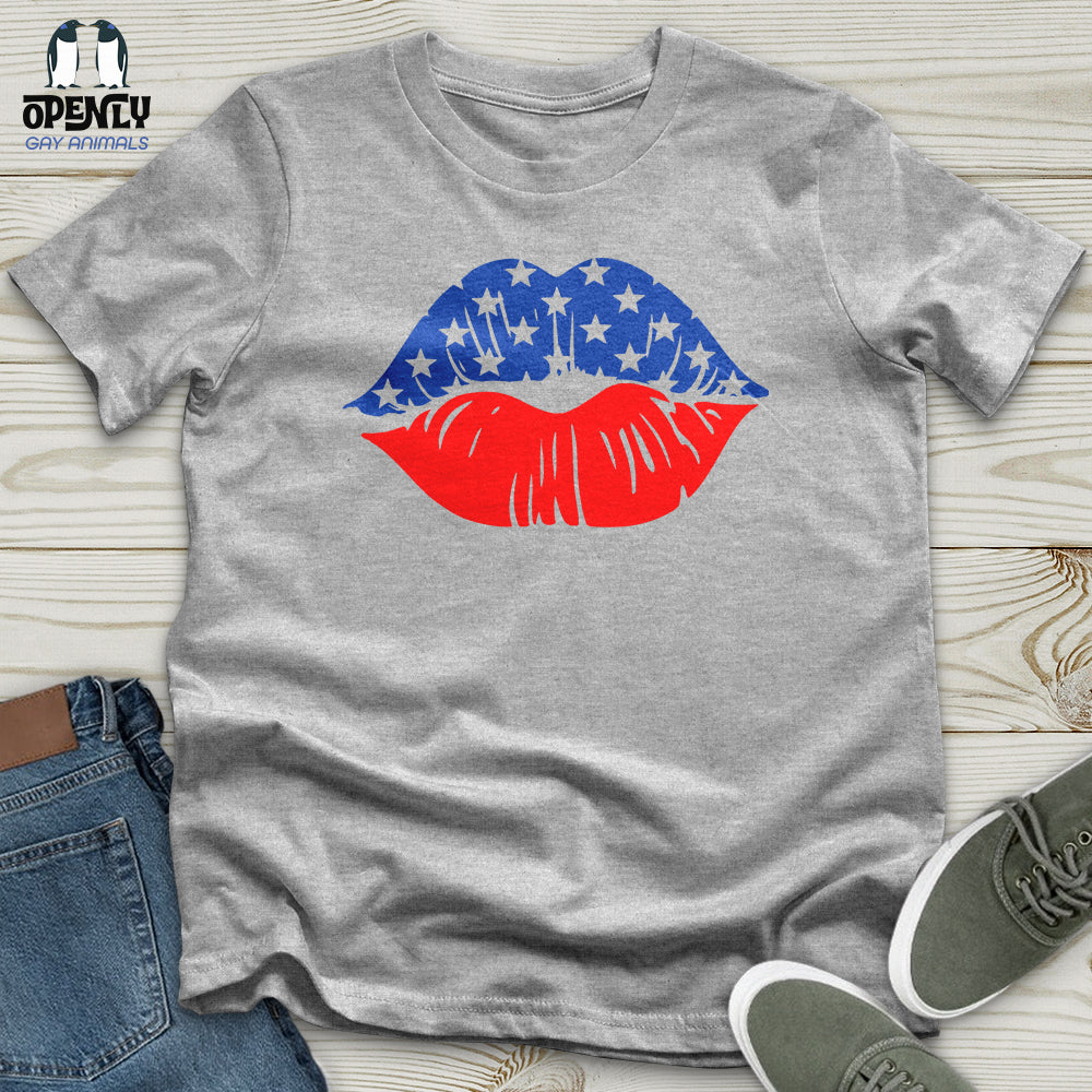 USA Flag Lips Unisex T-Shirt