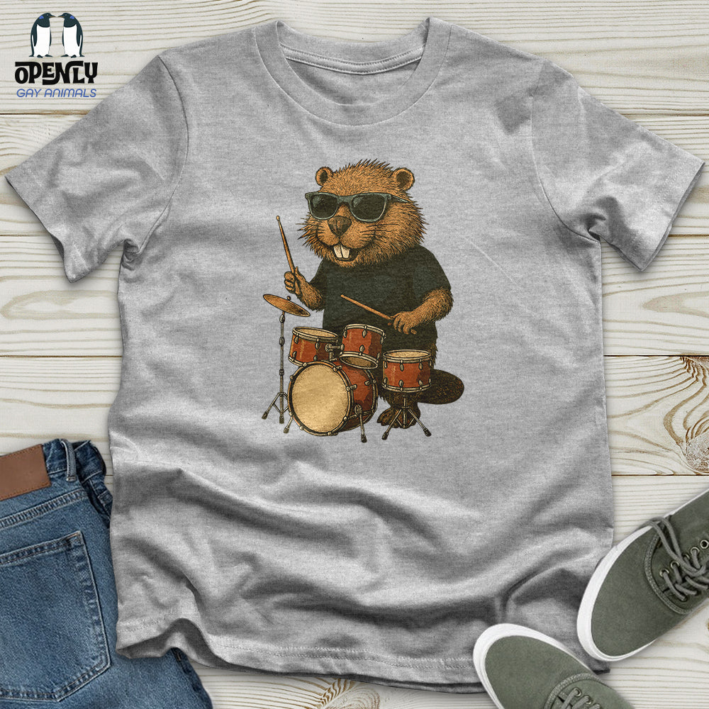 Beaver Playing Drum Unisex t-shirt