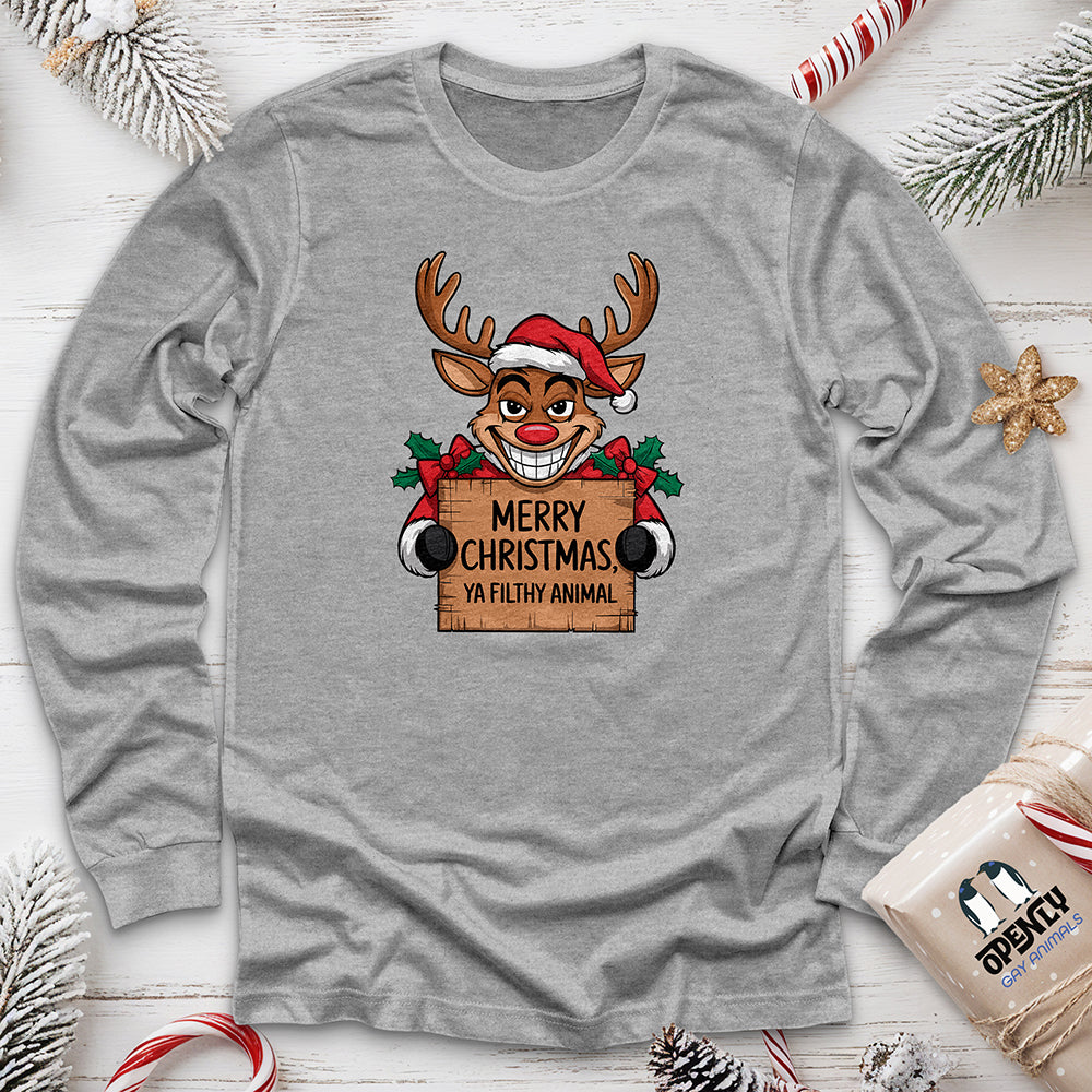 Merry Christmas, Ya Filthy Animal Unisex Long Sleeve Tee