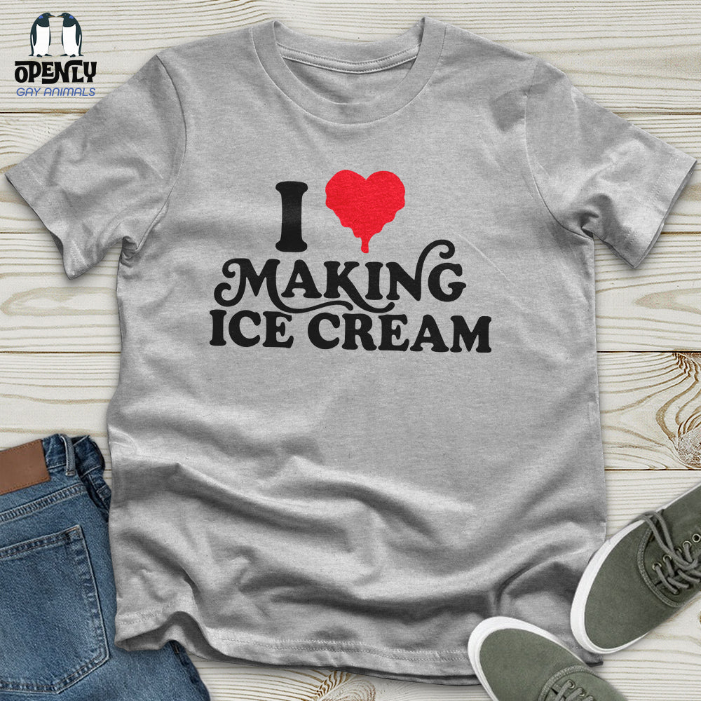 I Love Making ICE Cream Male Black Couple T-Shirt