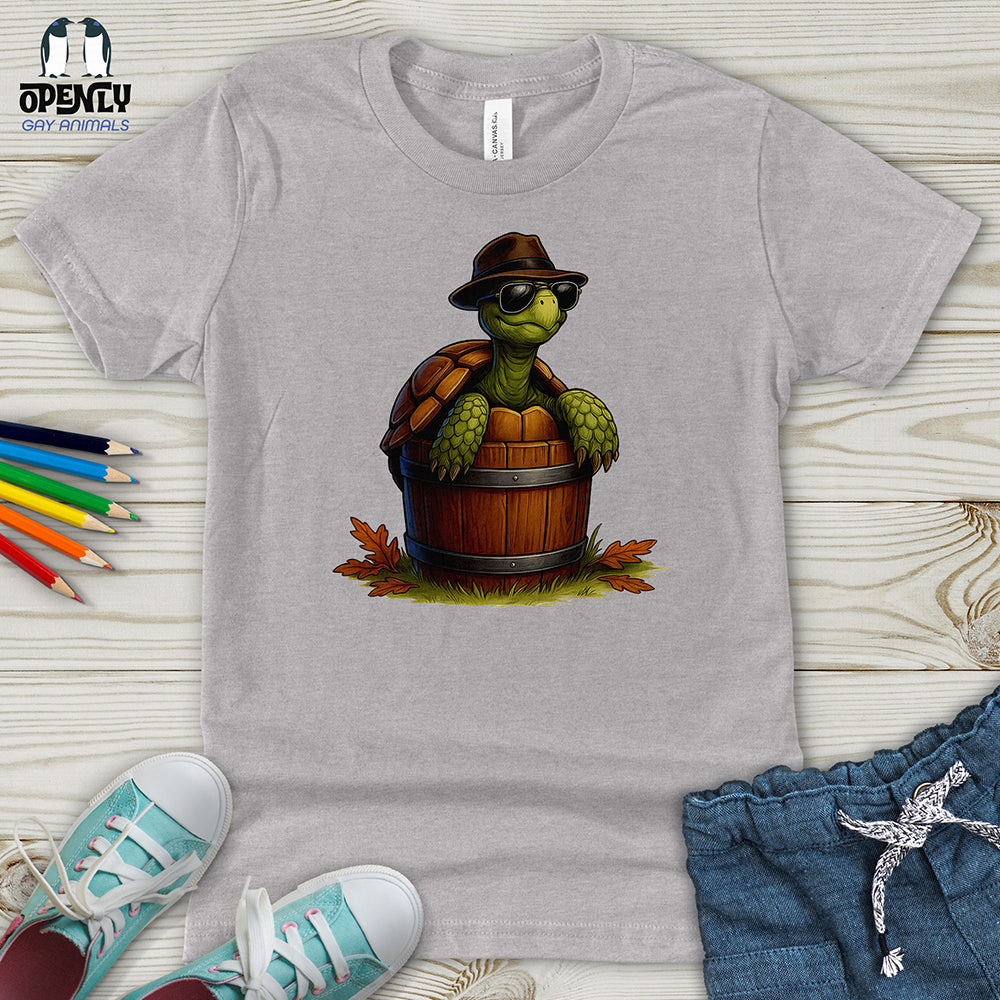 Cool Turtle in a Barrel Youth T-Shirt