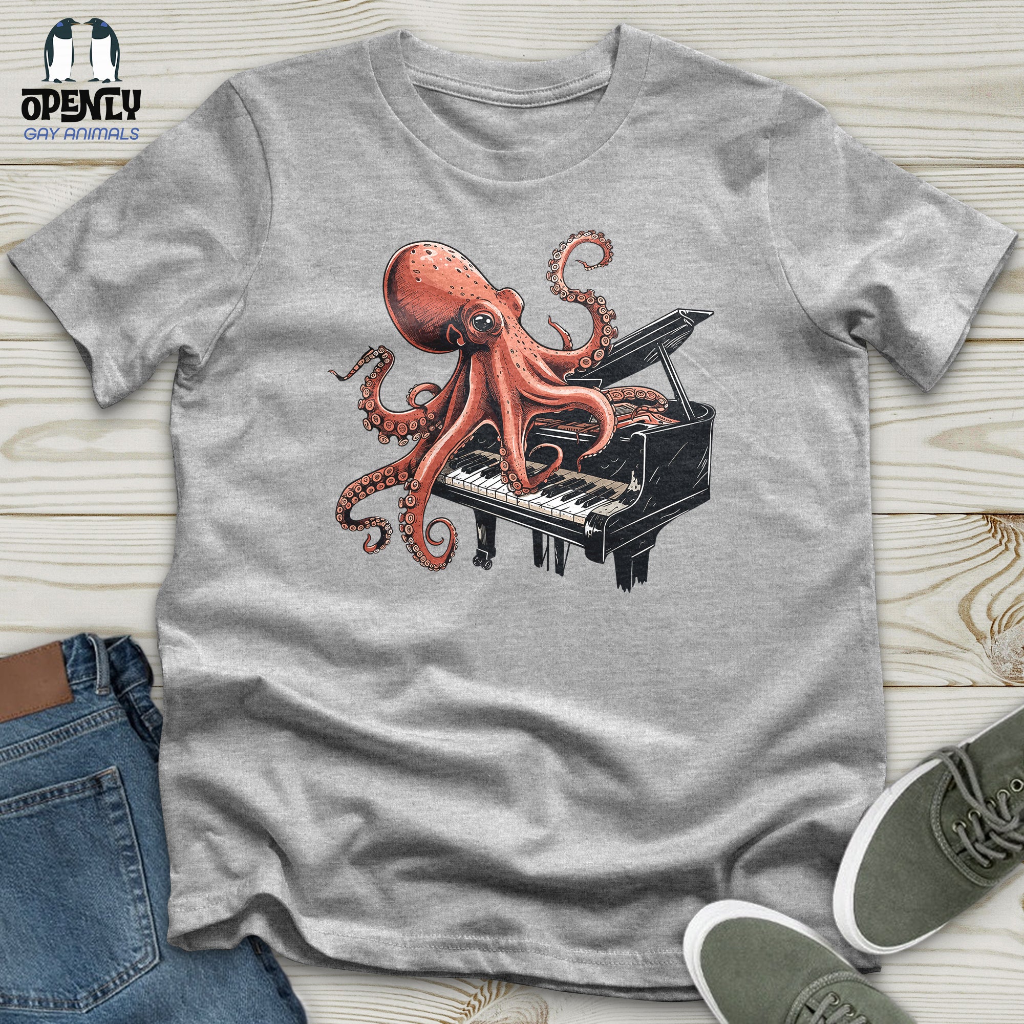 Octopus Piano Melody Unisex t-shirt