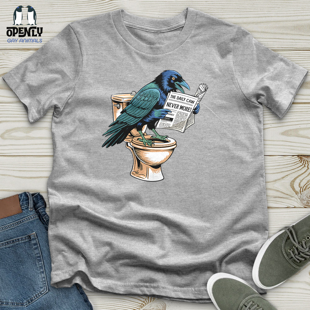 Raven Reading Newspaper Unisex T-Shirt