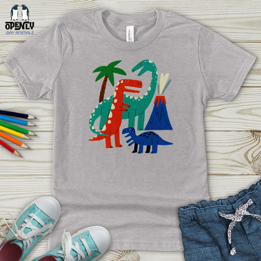 Cartoon Dinosaurs Youth T-Shirt