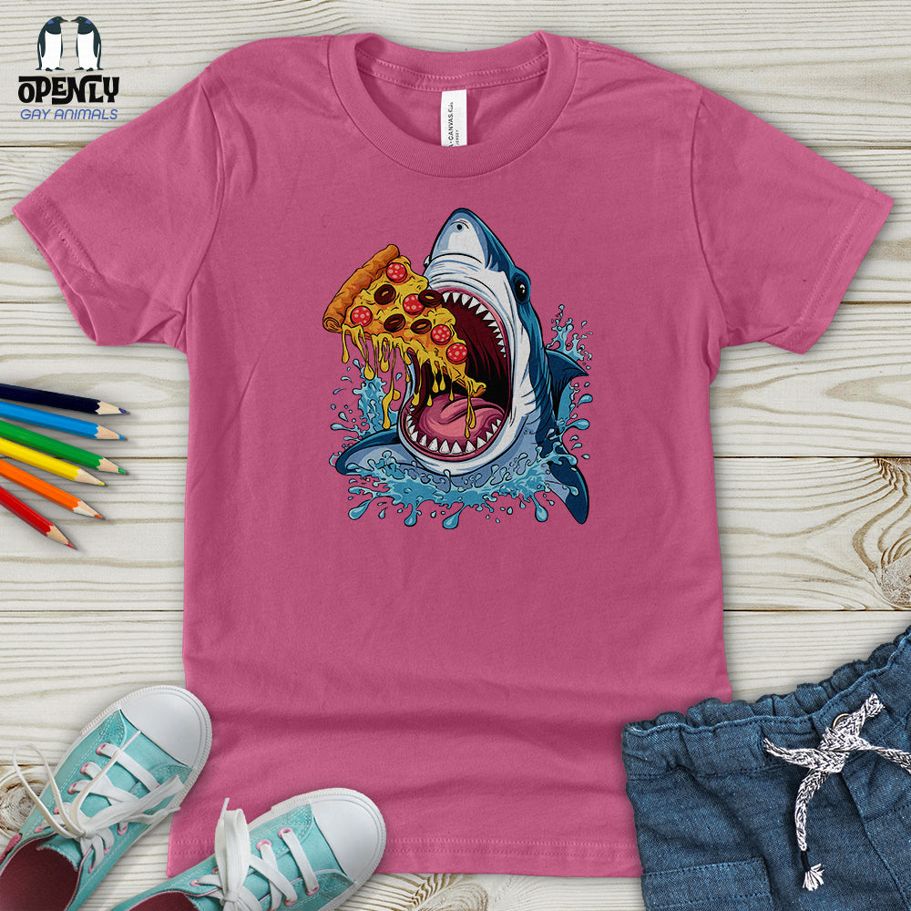 Shark Eating Pizza Youth T-Shirt