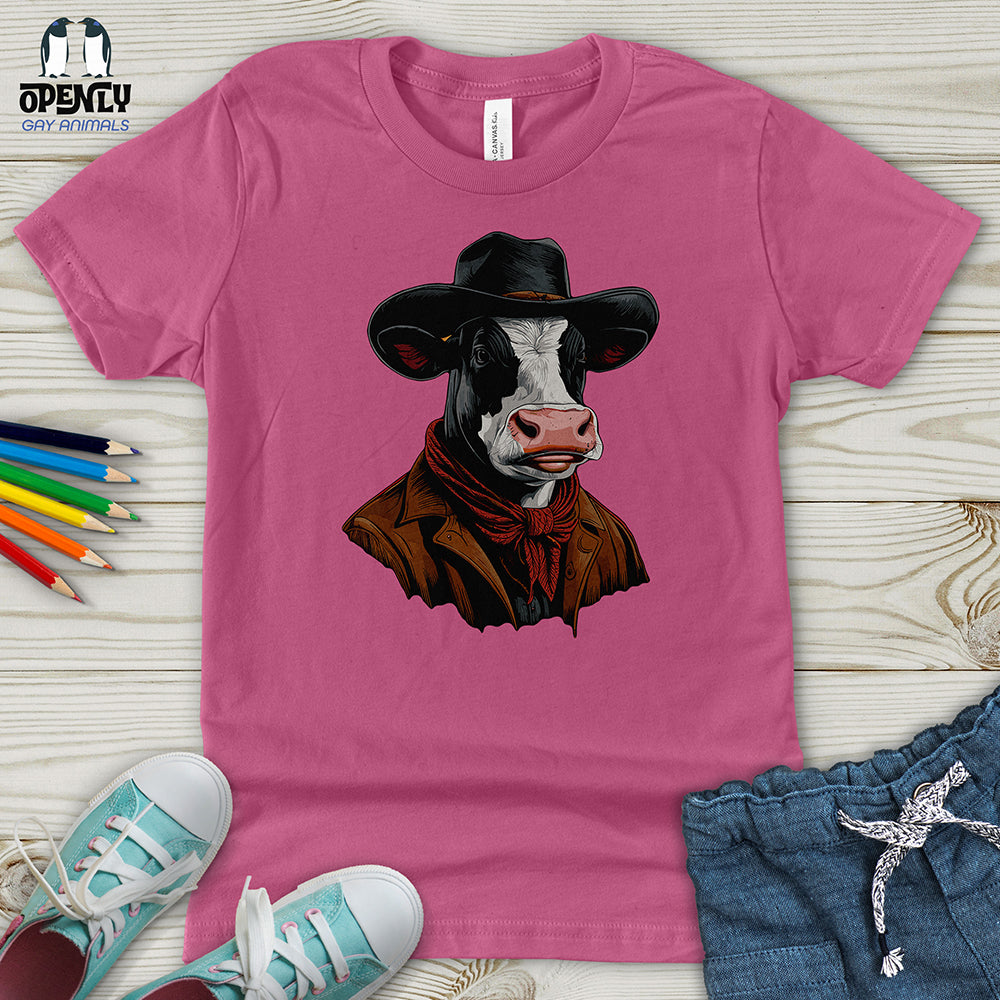 Cow With Brimmed Hat Youth T-Shirt