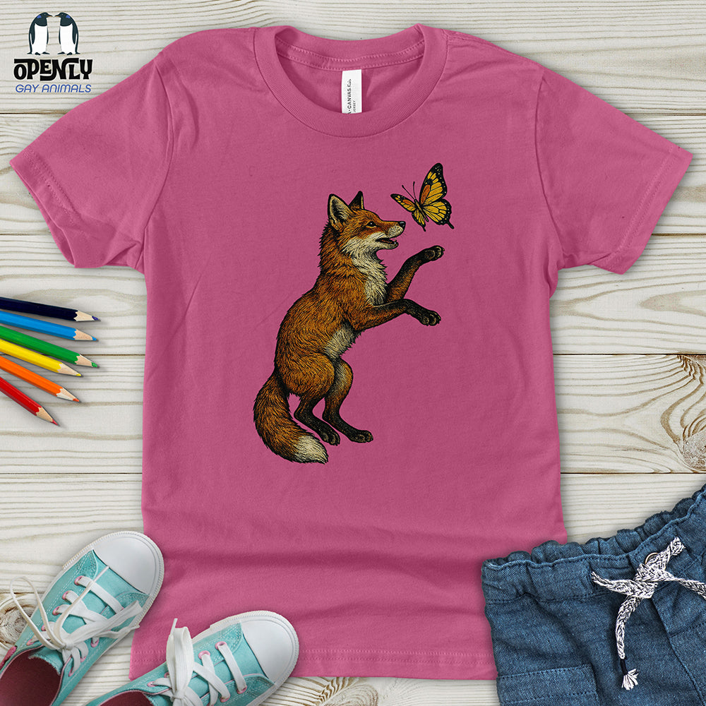Fox With Butterfly Youth T-Shirt