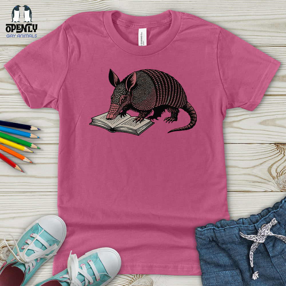 Armadillo Reading Book Youth T-Shirt
