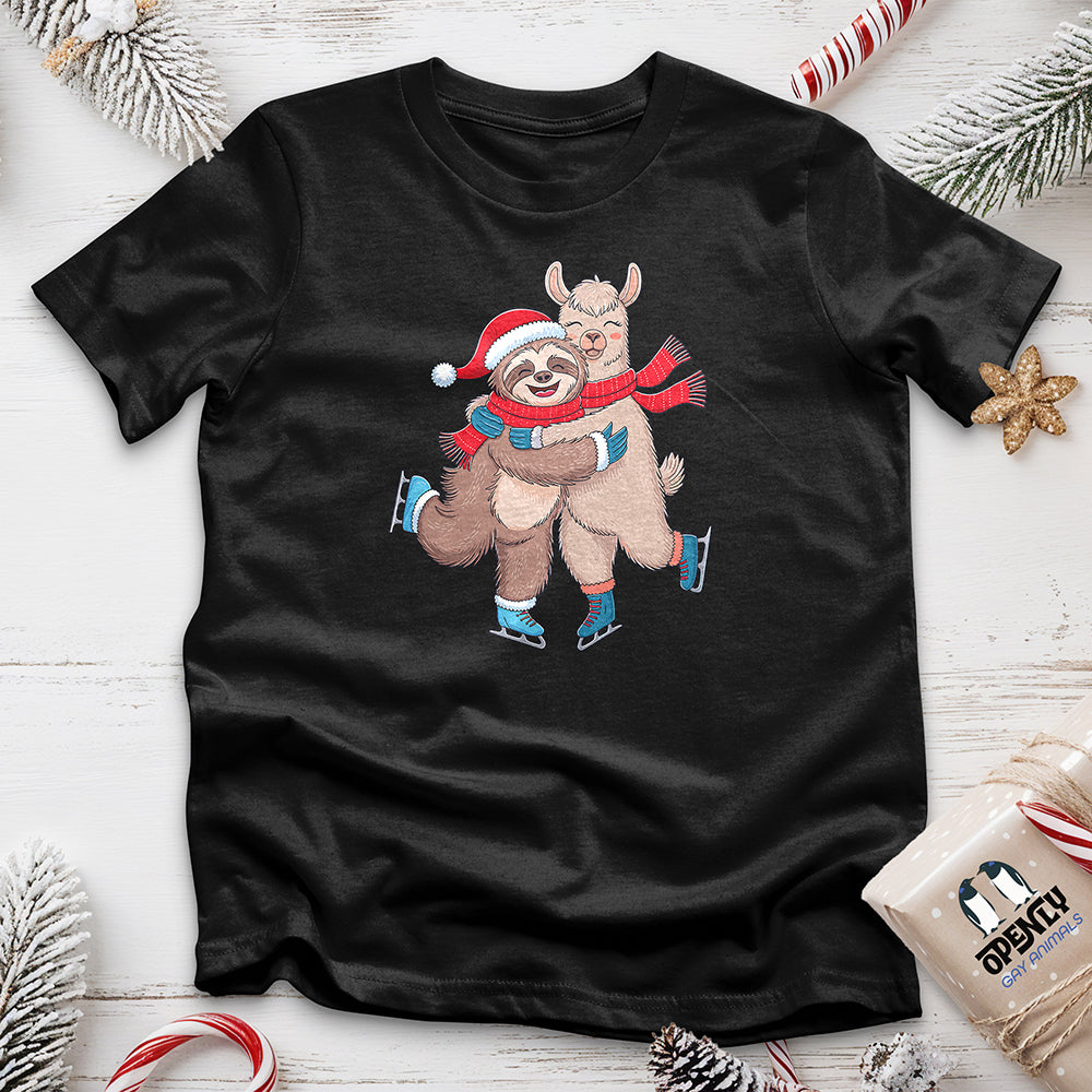 Sloth Hugging Llama Unisex t-shirt