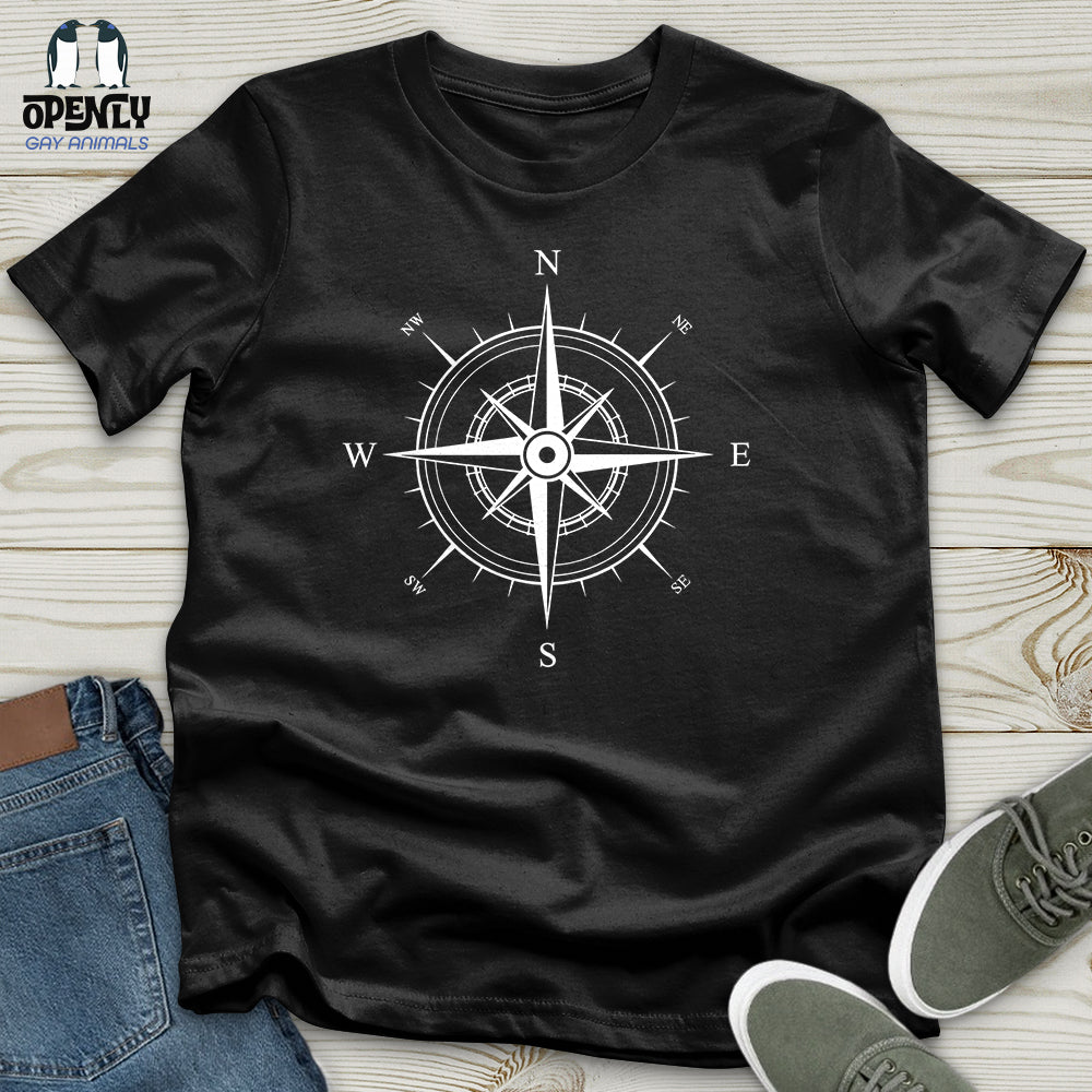 Minimalist White Compass Unisex T-Shirt