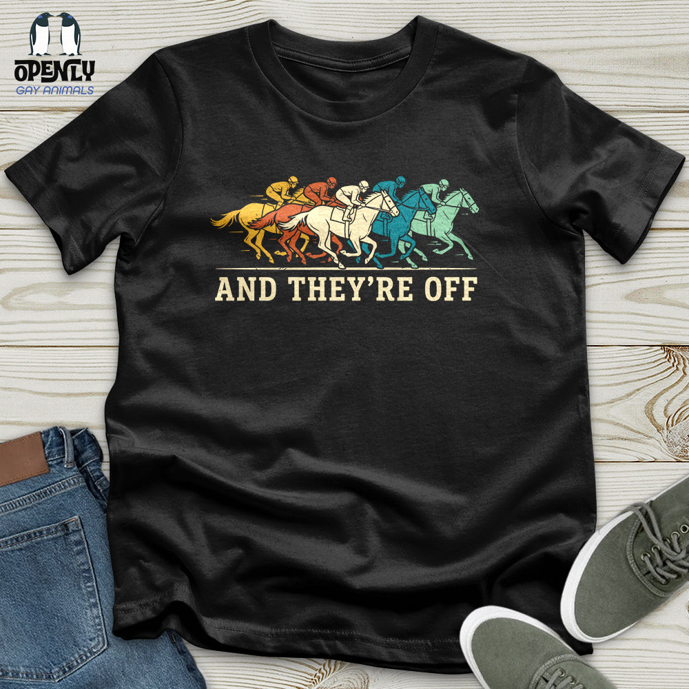 And They're Off Unisex T-Shirt