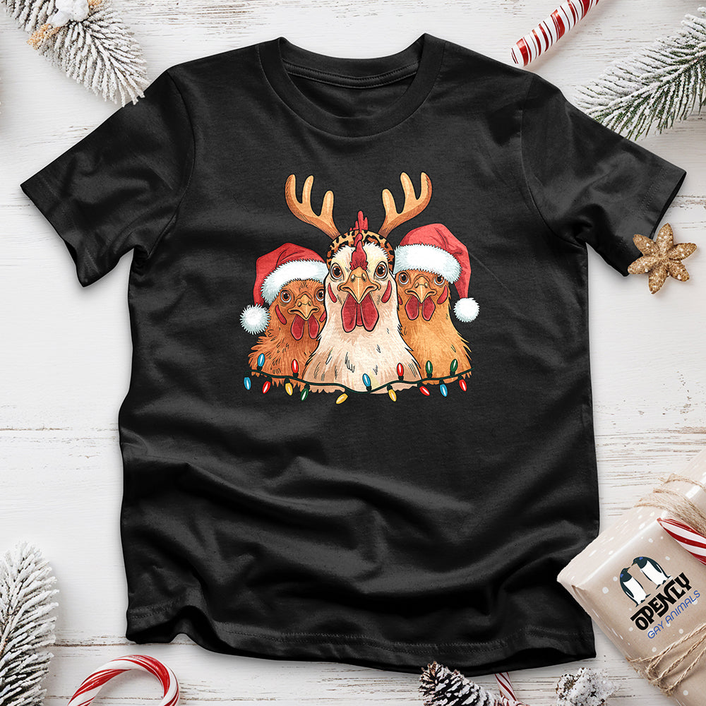 Christmas Chickens Unisex t-shirt