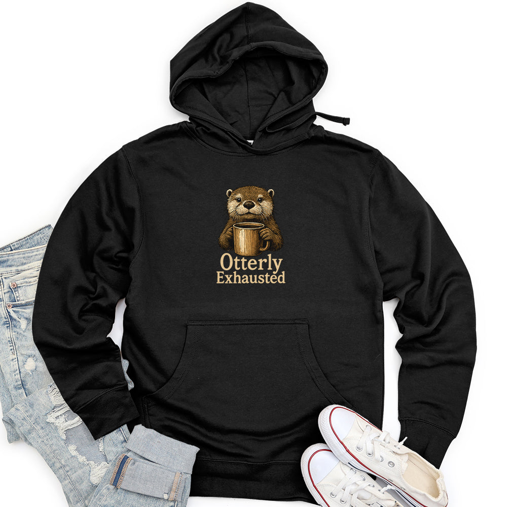 Otterly Exhausted Unisex midweight hoodie