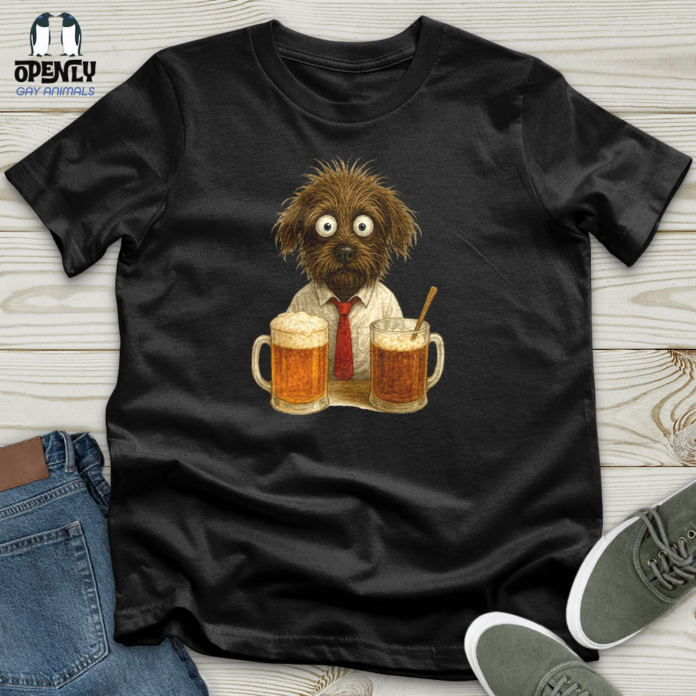 Comics Dog Drinking Beer Unisex T-Shirt