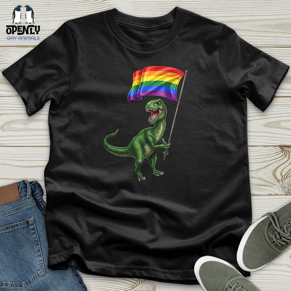 Dinosaur With Flag Unisex T-Shirt