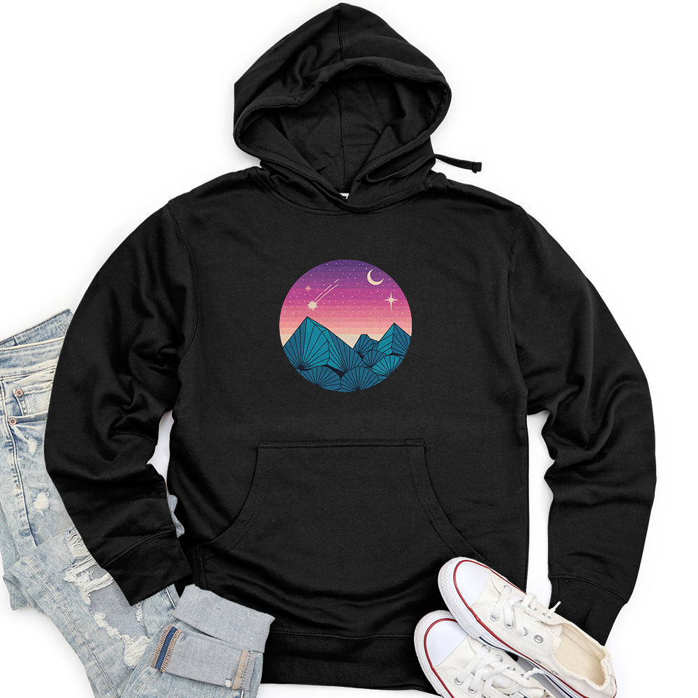 Geometric Mountain Landscape Unisex midweight hoodie