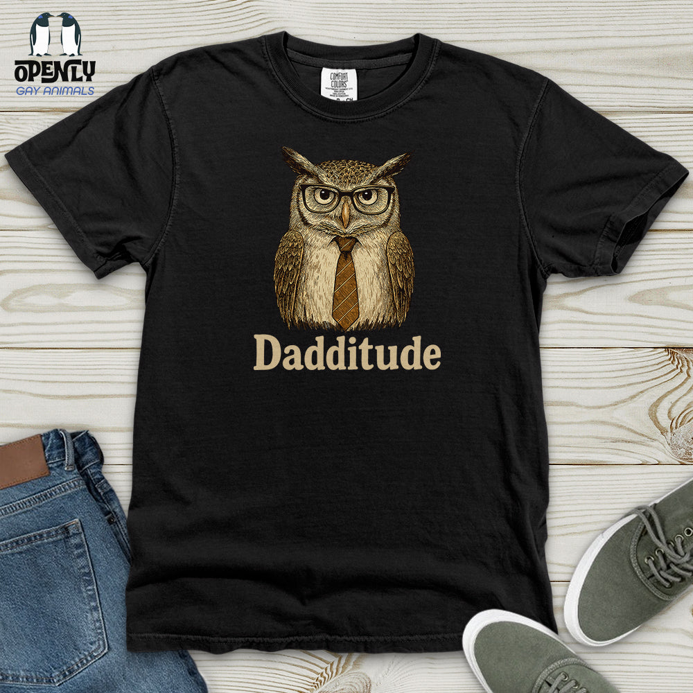 Dadditude Owl Heavy Cotton Comfort Colors Tee