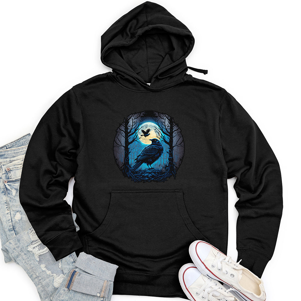 Aqua Moon Raven Unisex Midweight Hoodie