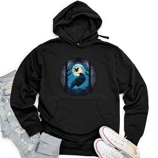 Aqua Moon Raven Unisex Midweight Hoodie