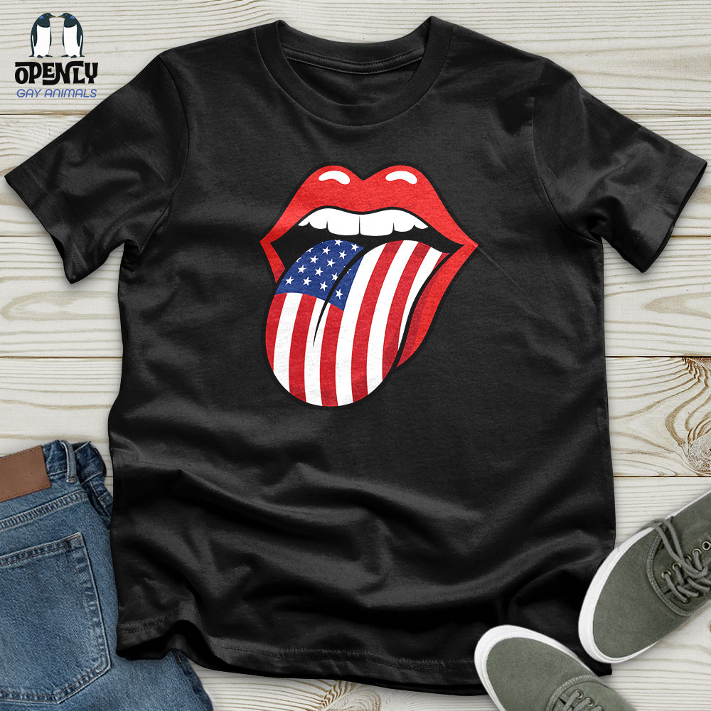 American Flag Tongue Unisex T-Shirt