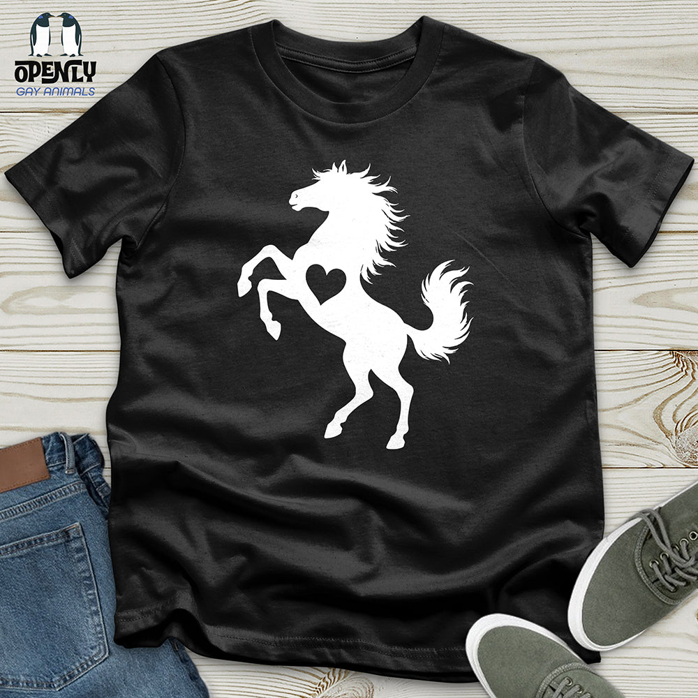 Flat Heart Horse Silhouette Unisex T-Shirt