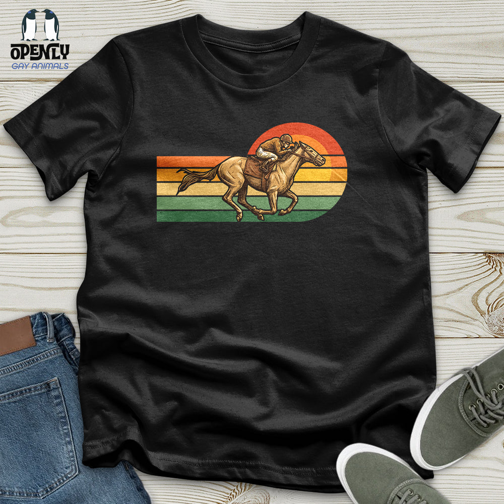 Horse Racing Retro Sunset Unisex T-Shirt