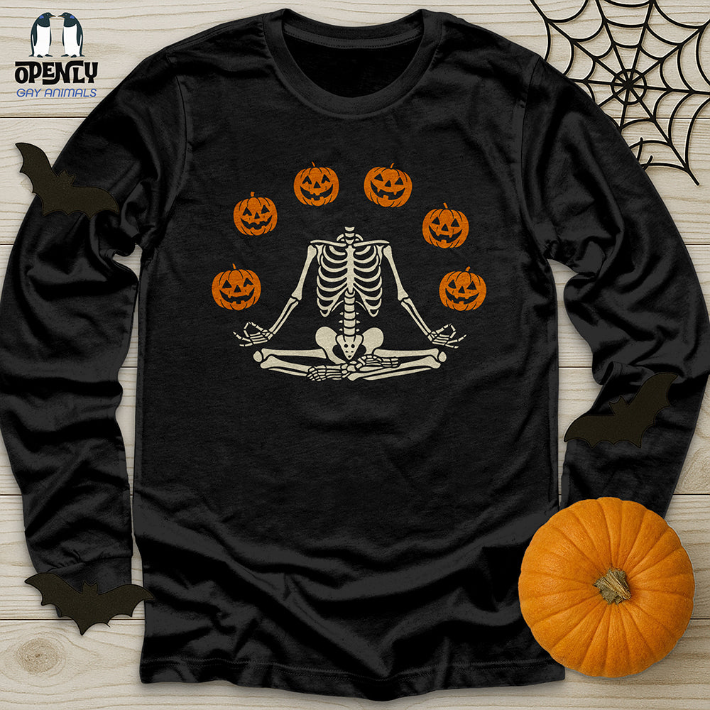 Pumpkin Skeleton Unisex Long Sleeve Tee