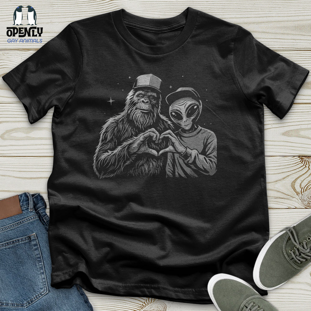 Alien and Bigfoot Unisex T-Shirt