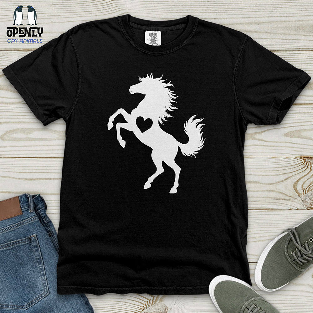 Flat Heart Horse Silhouette Heavy Cotton Comfort Colors Tee