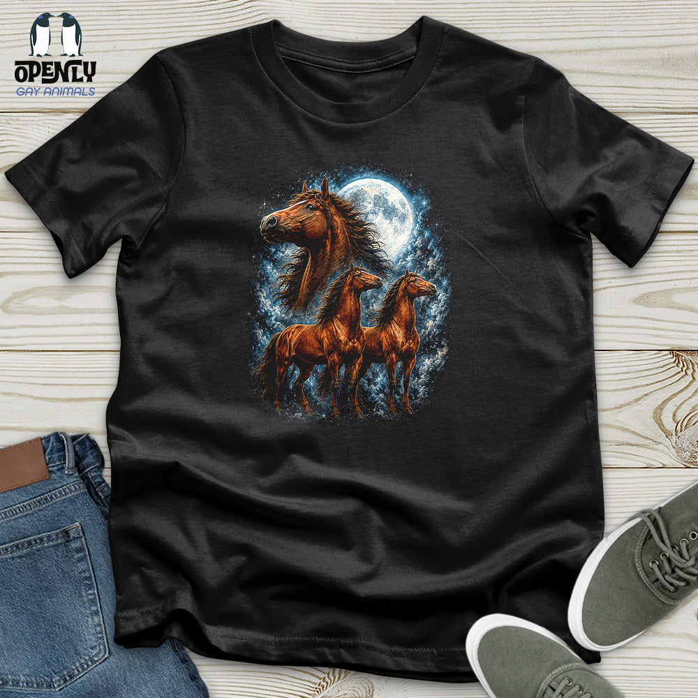 Horses Howling at the Moon Unisex T-Shirt