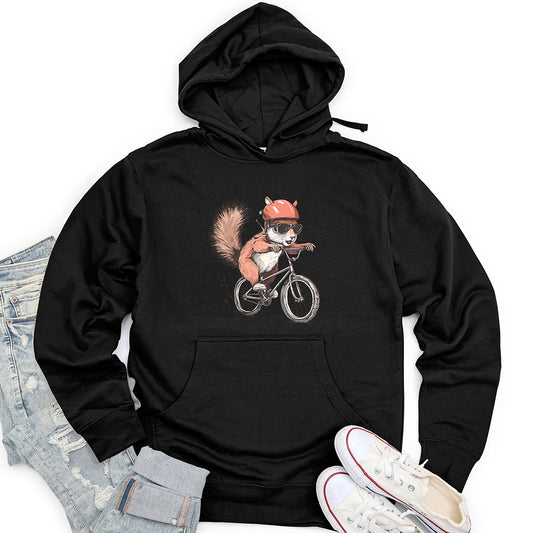 Squirrel Cycling Adventure Unisex Midweight Hoodie