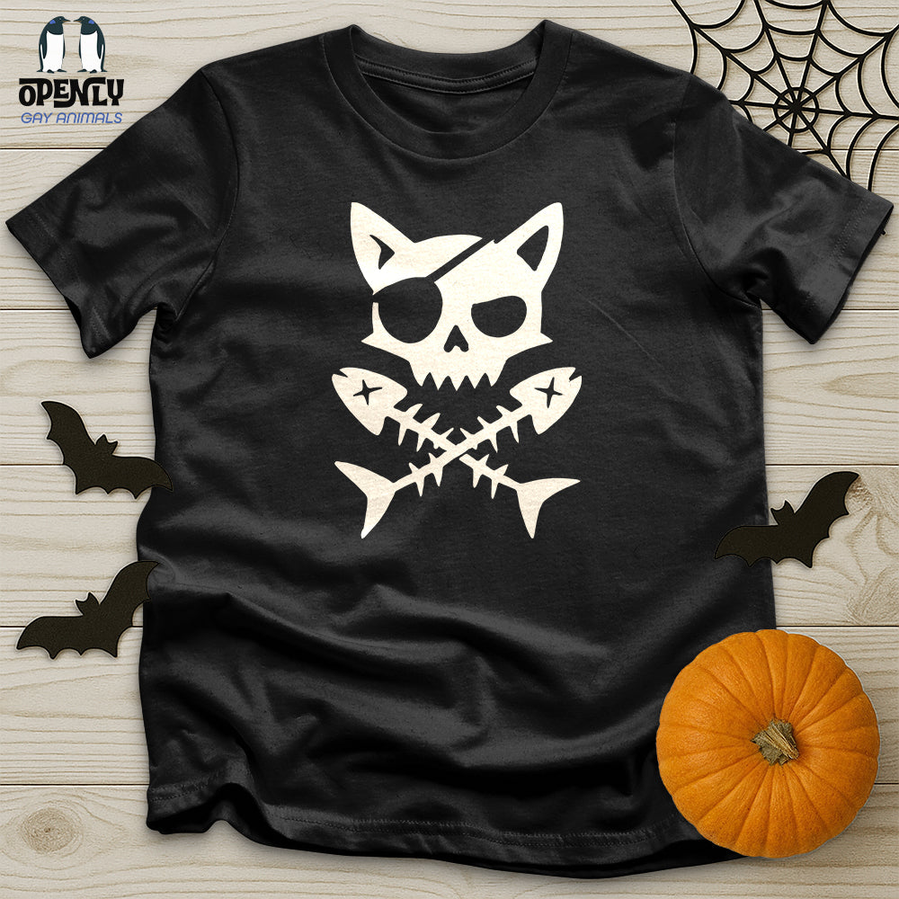 Pirate Cat and Fish Skull Unisex T-Shirt