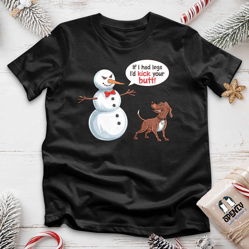 Funny Dog and Snowman Unisex t-shirt