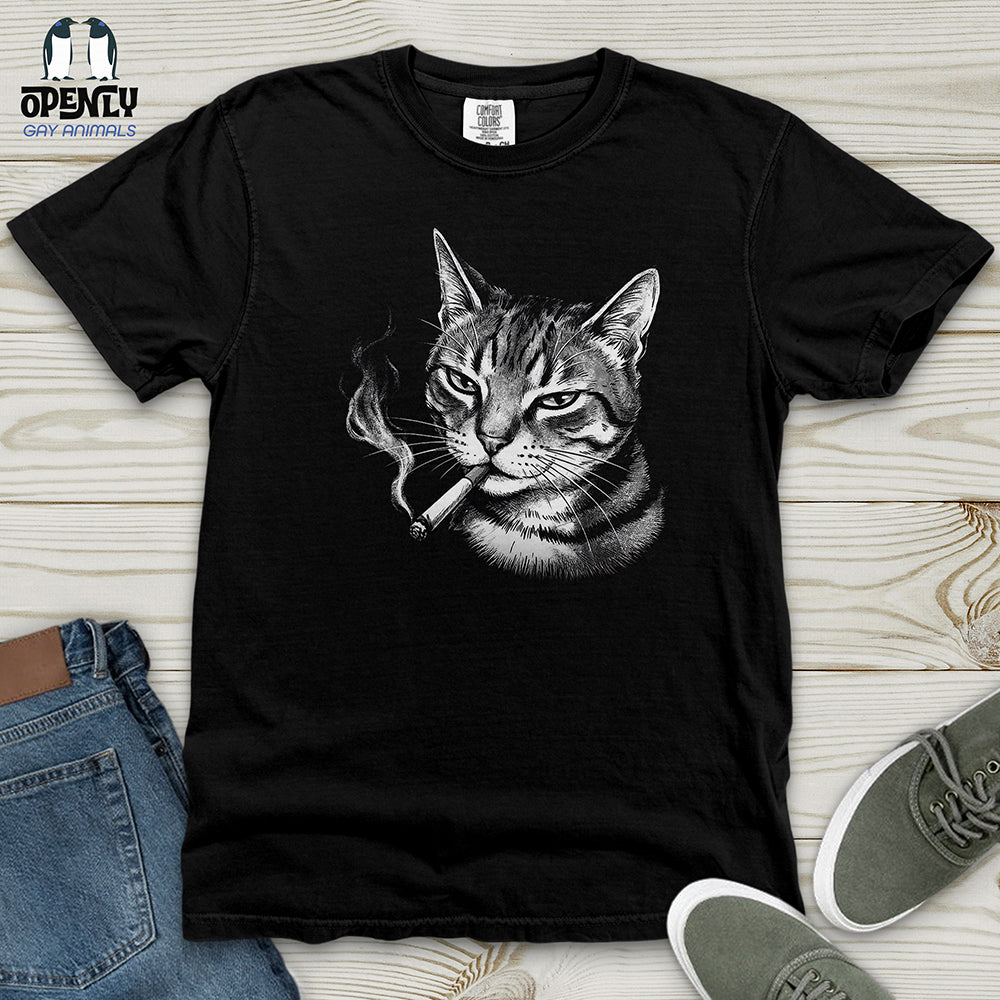 Smoking Cat Heavy Cotton Comfort Colors Tee