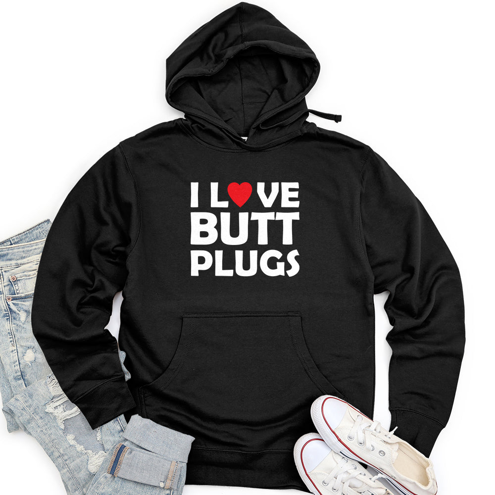 I Love Butt Plugs Unisex midweight hoodie