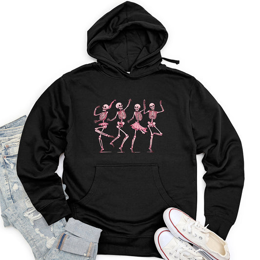 Dancing Pink Skeletons Unisex Midweight Hoodie