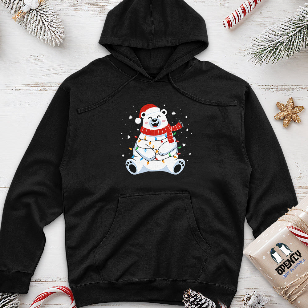 Polar Bear Merry Christmas Unisex Midweight Hoodie