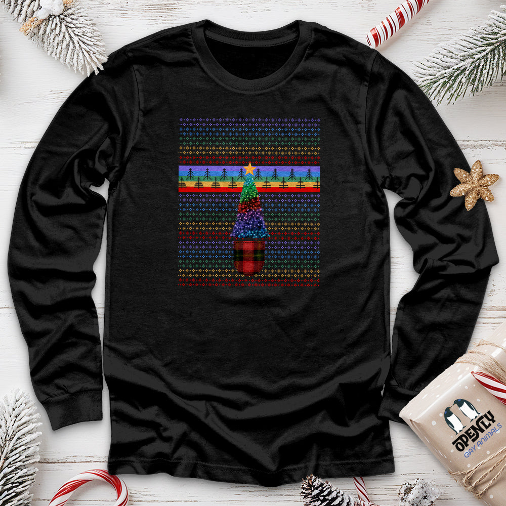 Colorful Christmas Tree Unisex Long Sleeve Tee