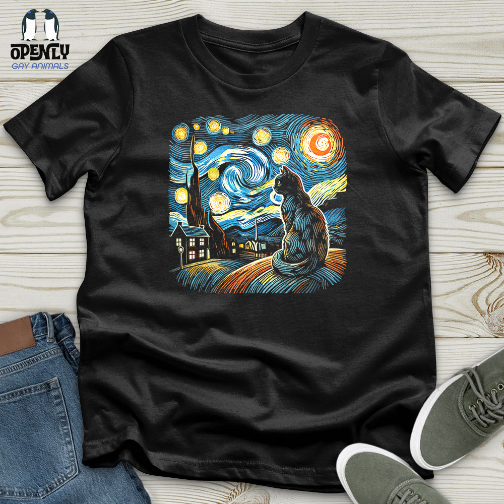 Cat Starry Night Softstyle Tee