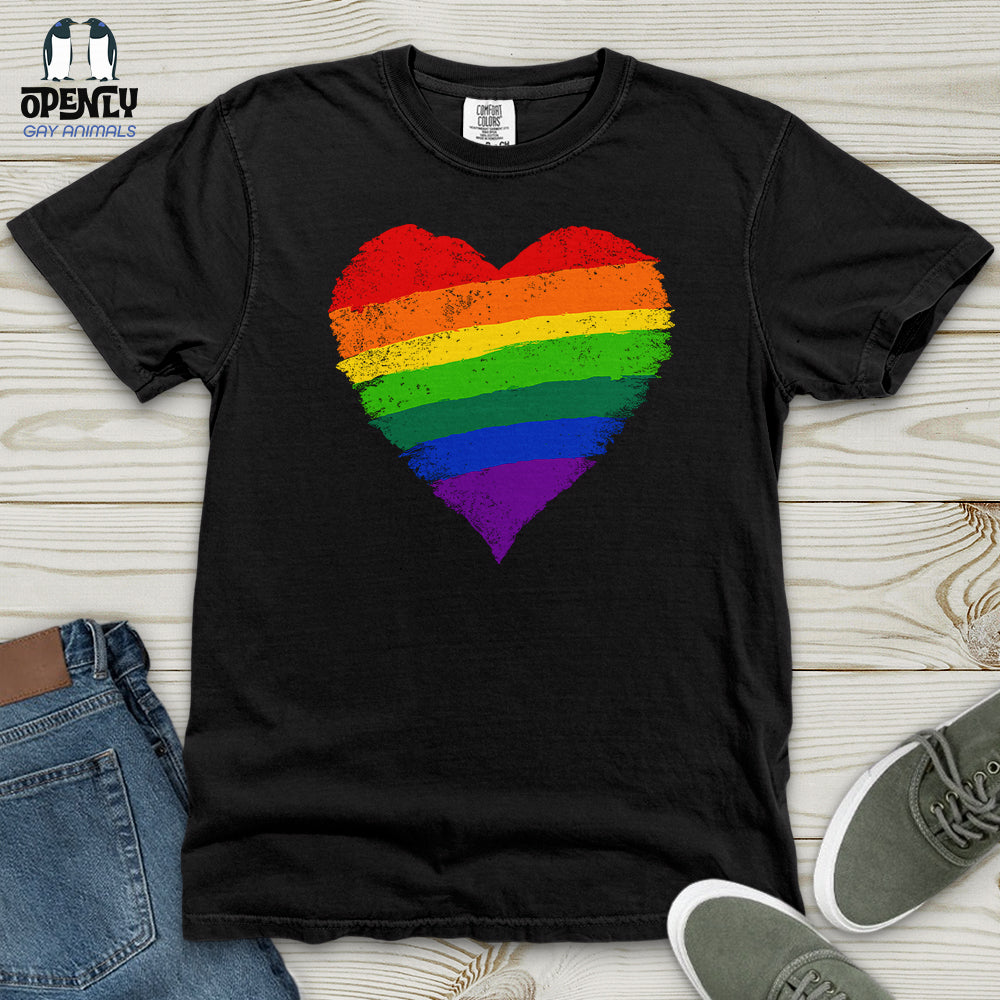 Rainbow Heart Lgbt Ally Heavy Cotton Comfort Colors Tee